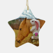 Ornement En Céramique Cheval Jaune, Lapin De Printemps (Droite)