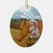 Ornement En Céramique Cheval Jaune, Lapin De Printemps (Droite)