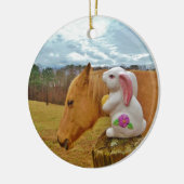 Ornement En Céramique Cheval Jaune, Lapin De Printemps (Gauche)