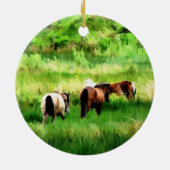 ORNEMENT EN CÉRAMIQUE CHEVAUX (Dos)