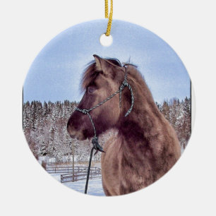 Ornement En Céramique Chevaux-vapeur islandais
