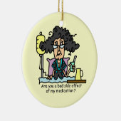 Ornement En Céramique Cheveux foncés d'effet secondaire de médicament (Droite)