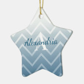 Ornement En Céramique Chevron blanc ciel bleu (Gauche)