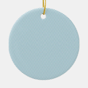 Ornement En Céramique Chevron bleu avec Monogramme