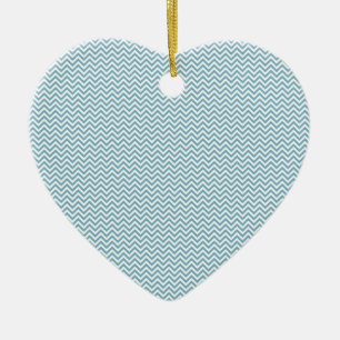 Ornement En Céramique Chevron bleu avec Monogramme
