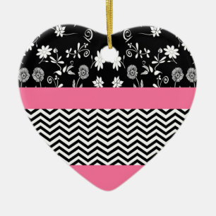 Ornement En Céramique chevron rose