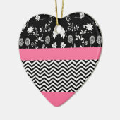 Ornement En Céramique chevron rose (Gauche)