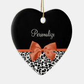 Ornement En Céramique Chic Empreinte de léopard Brûlé Orange Bow Avec No (Droite)