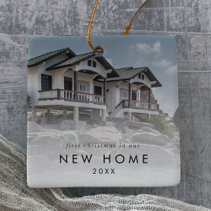 Ornement En Céramique Chic Premier Noël Dans Notre Nouvelle Photo Maison