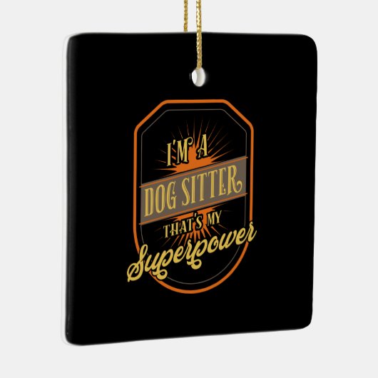 Ornement En Céramique Chien assis chien Sitter (Droite)