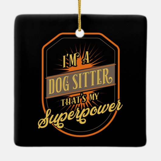 Ornement En Céramique Chien assis chien Sitter (Dos)