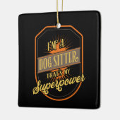 Ornement En Céramique Chien assis chien Sitter (Gauche)