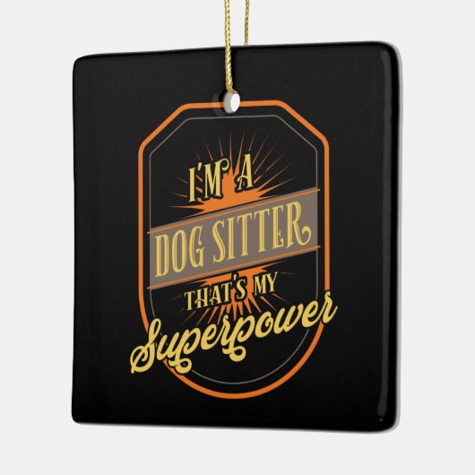 Ornement En Céramique Chien assis chien Sitter (Gauche)