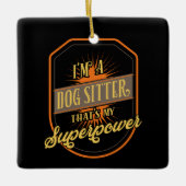 Ornement En Céramique Chien assis chien Sitter (Devant)