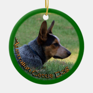 ORNEMENT EN CÉRAMIQUE CHIEN AUSTRALIEN DE BÉTAIL - HEELER BLEU -