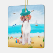 Ornement En Céramique Chien beagle Sur La Plage (Gauche)