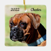 Ornement En Céramique Chien chiot Brown et blanc (Devant)