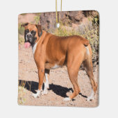 Ornement En Céramique Chien de chiot blanc et de chien de boxe (Gauche)