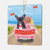 Ornement En Céramique Chien de la Saint-Valentin (Gauche)