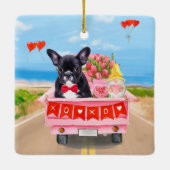 Ornement En Céramique Chien de la Saint-Valentin (Dos)