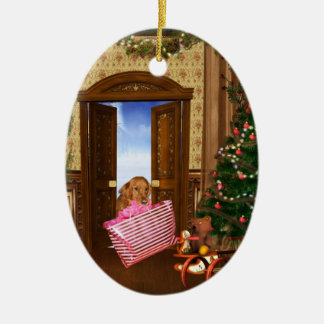 Ornement En Céramique Chien de Noël