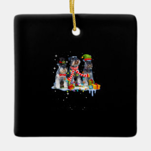 Ornement En Céramique chien de Noël de petite taille