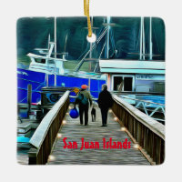 Chien et Bateaux en céramique des îles San Juan