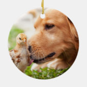 Ornement En Céramique Chien et poussin (Dos)