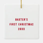 Ornement En Céramique Chien Happy Howlidays Pet Holiday Photo (Dos)