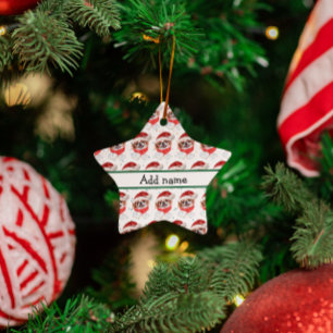 Ornement En Céramique Chien japonais race Étoiles de Noël