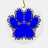 Ornement En Céramique Chien Paw En Bleu Avec Contours (Devant)