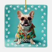 Ornement En Céramique Chien-taupe français mignon (Dos)