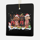 Ornement En Céramique Chiens de Noël Dachshund Lover Chien Maman (Gauche)