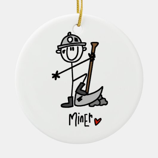 Ornement En Céramique Chiffre de bâton de mineur (Devant)