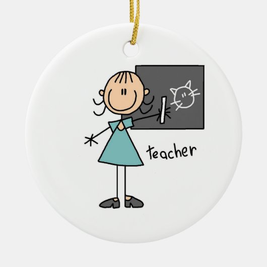 Ornement En Céramique Chiffre de bâton enseignant (Devant)