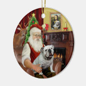 Ornement En Céramique Chiffre-taureau père Noël-Anglais (Gauche)