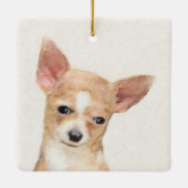 Ornement En Céramique Chihuahua Peinture - Cute Original Chien Art (Dos)