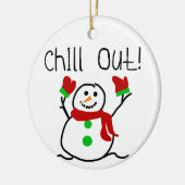 Ornement En Céramique Chill Out Snowman Keepsaké Orament (Gauche)