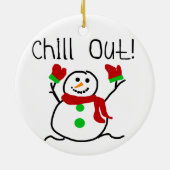 Ornement En Céramique Chill Out Snowman Keepsaké Orament (Dos)