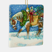 ORNEMENT EN CÉRAMIQUE CHINCOTEAGUE NOËL PONIES, BELLES ET JOUETS SLEIGH (Droite)