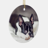 Ornement En Céramique Chiot de Boston Terrier (Droite)
