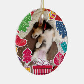 Ornement En Céramique Chiot somnolent de corgi de Noël (Droite)