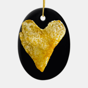 Ornement En Céramique Chip de pomme de terre en forme de coeur
