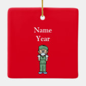 Ornement En Céramique Chirurgien de Noël (Dos)