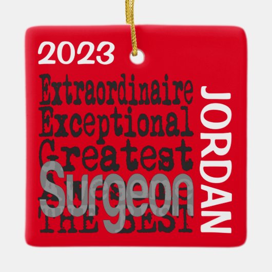 Ornement En Céramique Chirurgien Extraordinaire CUSTOM (Devant)