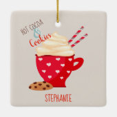 Ornement En Céramique Chocolat chaud et biscuits Noël (Dos)