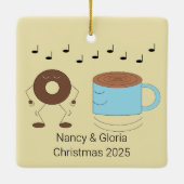 Ornement En Céramique Chocolat Frosted Donut & Coffee Mug Danser : (Dos)