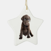 Ornement En Céramique Chocolat Lab Puppy (Droite)