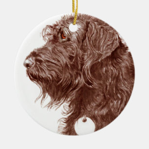 Ornement En Céramique Chocolat Labradoodle
