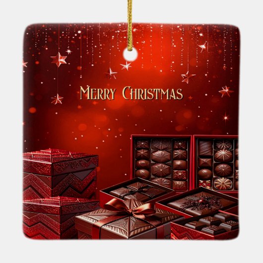 Ornement En Céramique Chocolate Candy Christmas Holiday Ornament (Dos)
